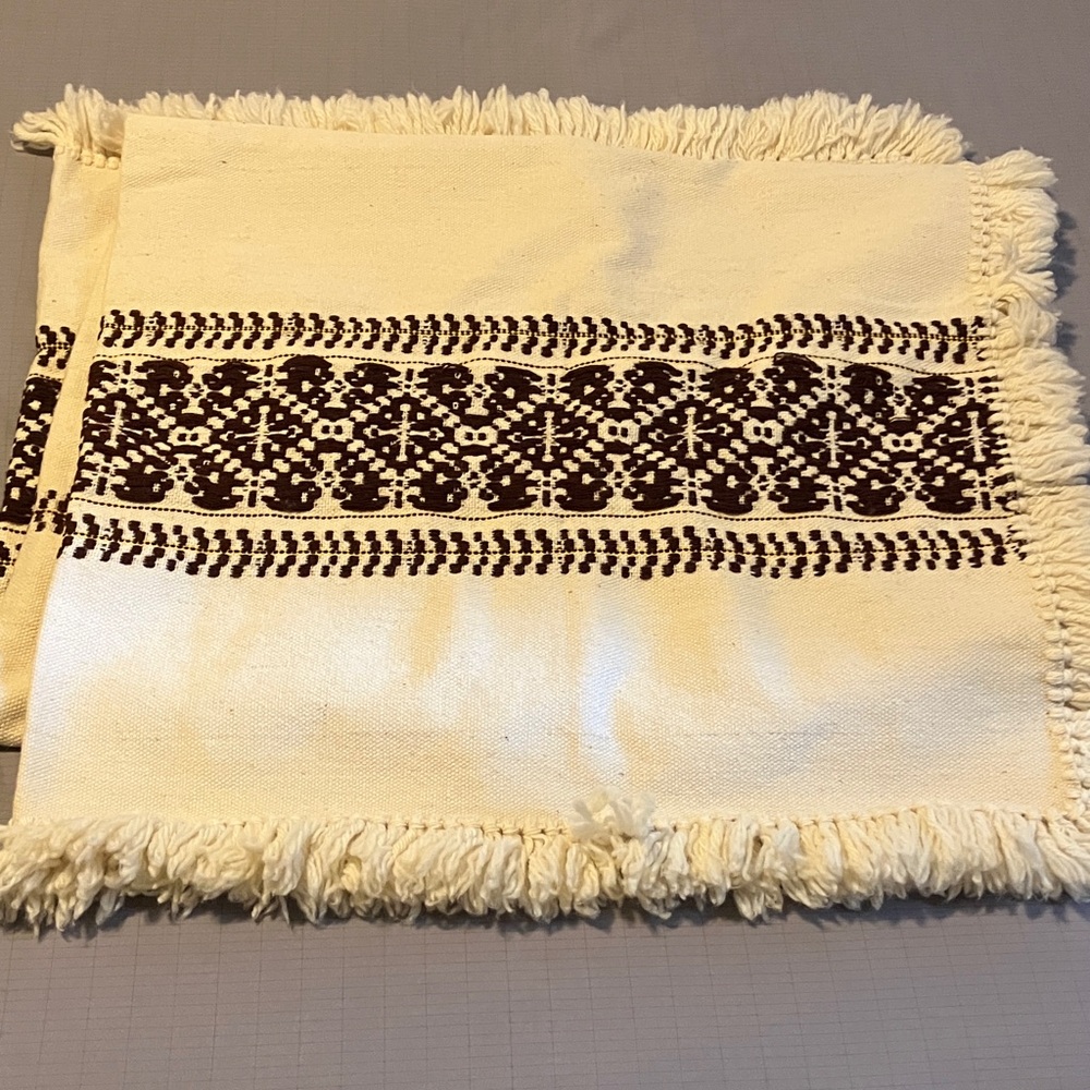 Kilim 100% Wool Polish Folk Art Patterned Woven Wall Hanging with Fringe - Picture 4 of 7